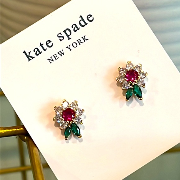 kate spade Jewelry - kate spade Red and Green Floral Earrings